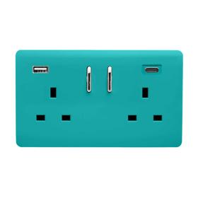 Bright Teal Wiring Accessories Trendi Decorative Screwless